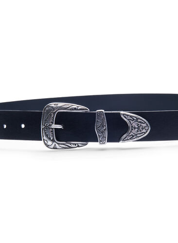 Belt in leather blend, Black, Packshot image number 1