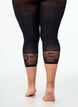 50 denier tights with lace hem, Black, Model image number 1