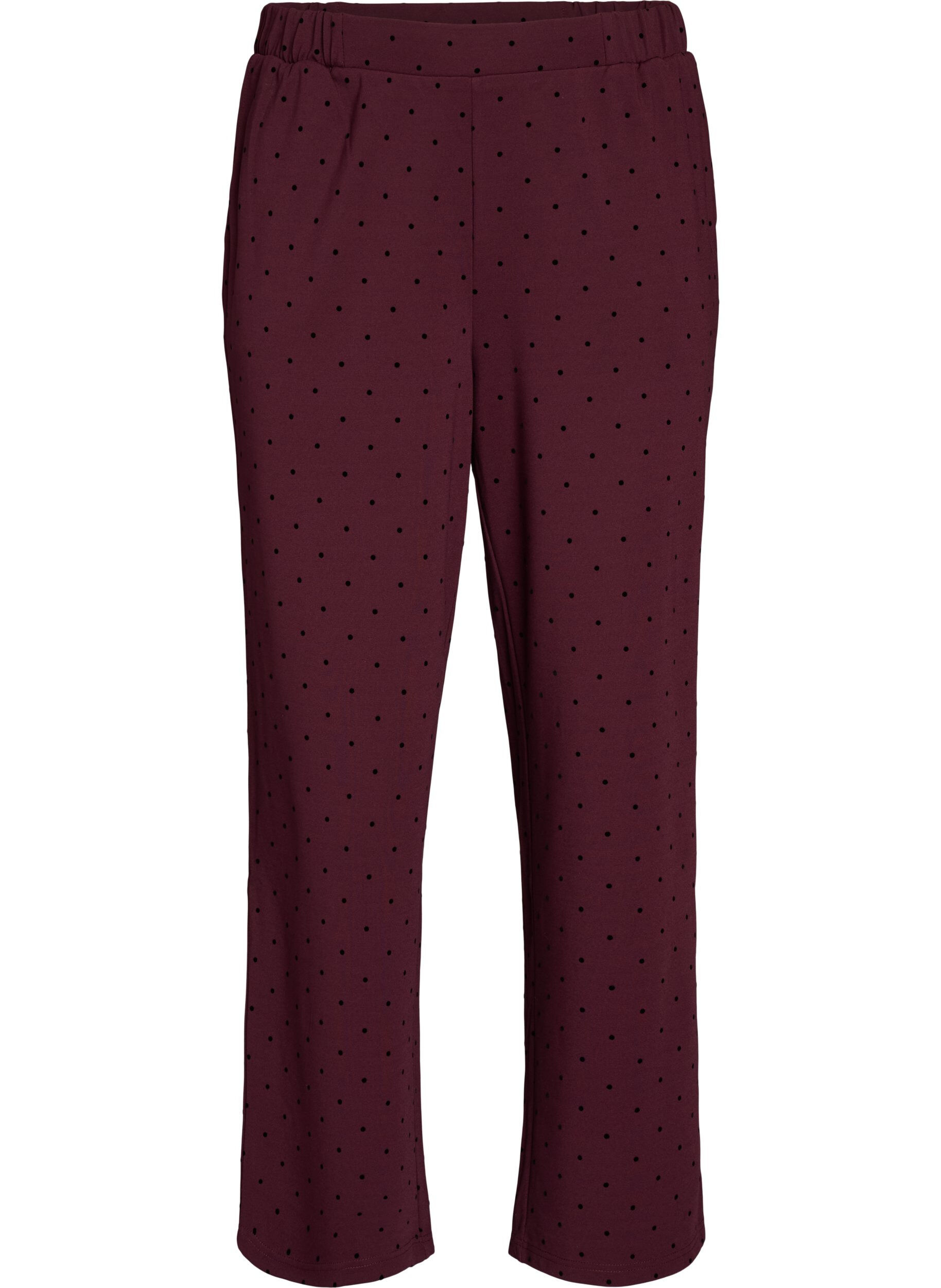 ZizzifashionSpotted trousers with a high waist and straight legs, Red, Packshot image number 0
