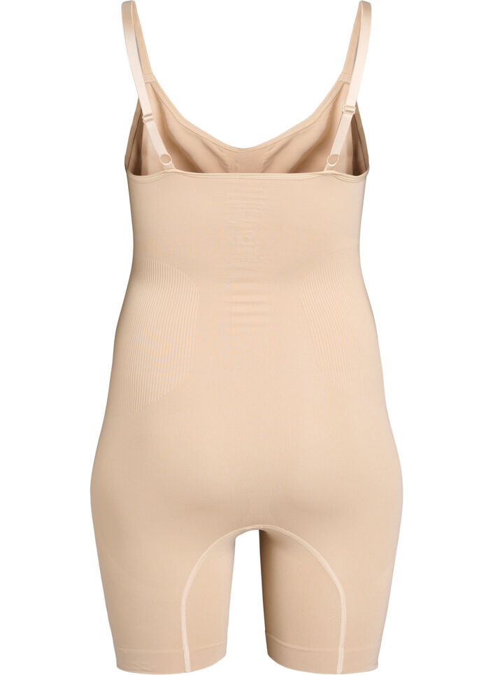 Shapewear bodysuit with opening at the bottom, Beige, Packshot image number 1