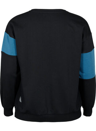 Sweatshirt with sporty print, Black Comb, Packshot image number 1
