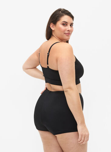 Plain bikini shorts, Black, Model image number 1