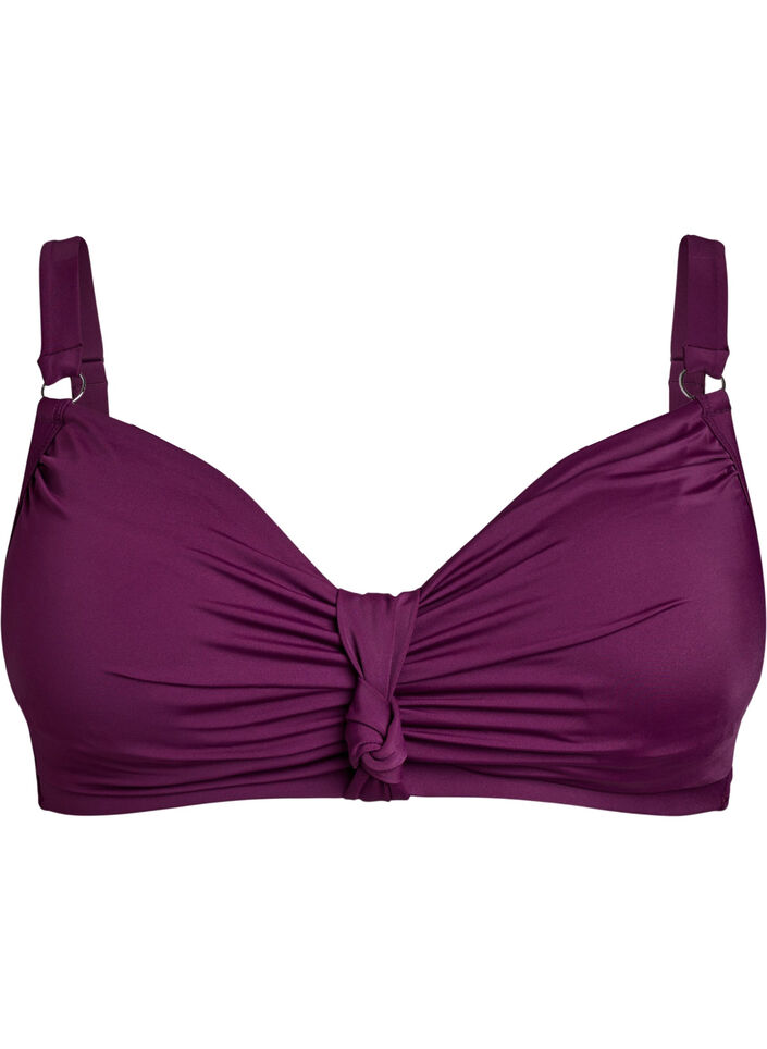 Bikini top with underwire and knot detail, Purple, Packshot image number 0
