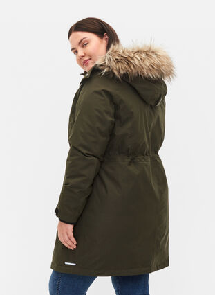 Waterproof winter jacket with detachable hood, Forest Night, Model image number 1