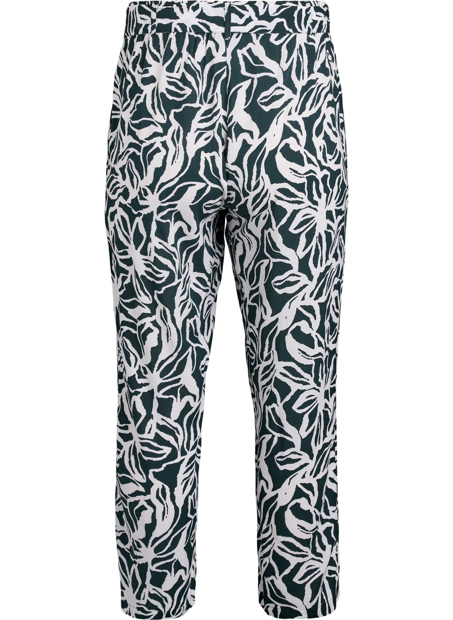 ZizzifashionHigh-waisted viscose trousers, Green, Packshot image number 1