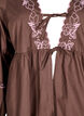 Blouse with open front and embroidered details, Brown, Packshot image number 2