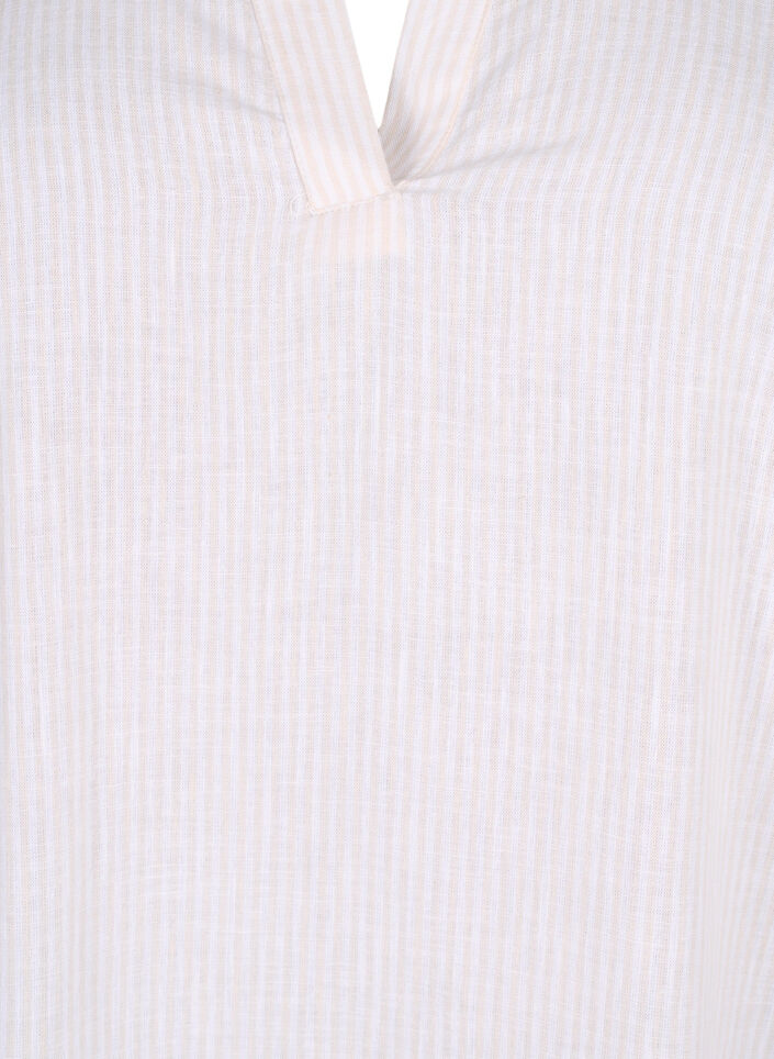 Striped dress made with cotton and linen, Sandshell Wh. Stripe, Packshot image number 2