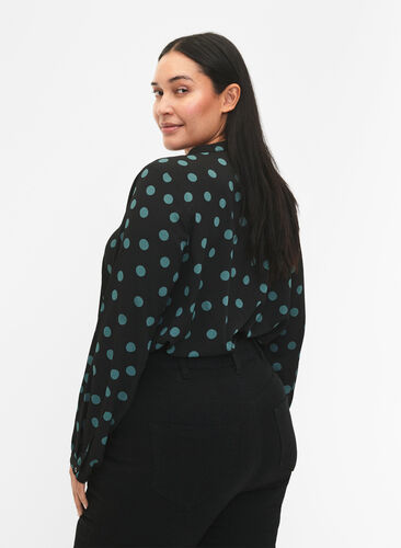 FLASH - Long sleeve blouse with print, Dot, Model image number 1
