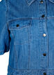 Midi denim dress with buttons and short sleeves, Blue, Packshot image number 2