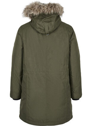 Waterproof winter jacket with removable hood, Forest Night, Packshot image number 1