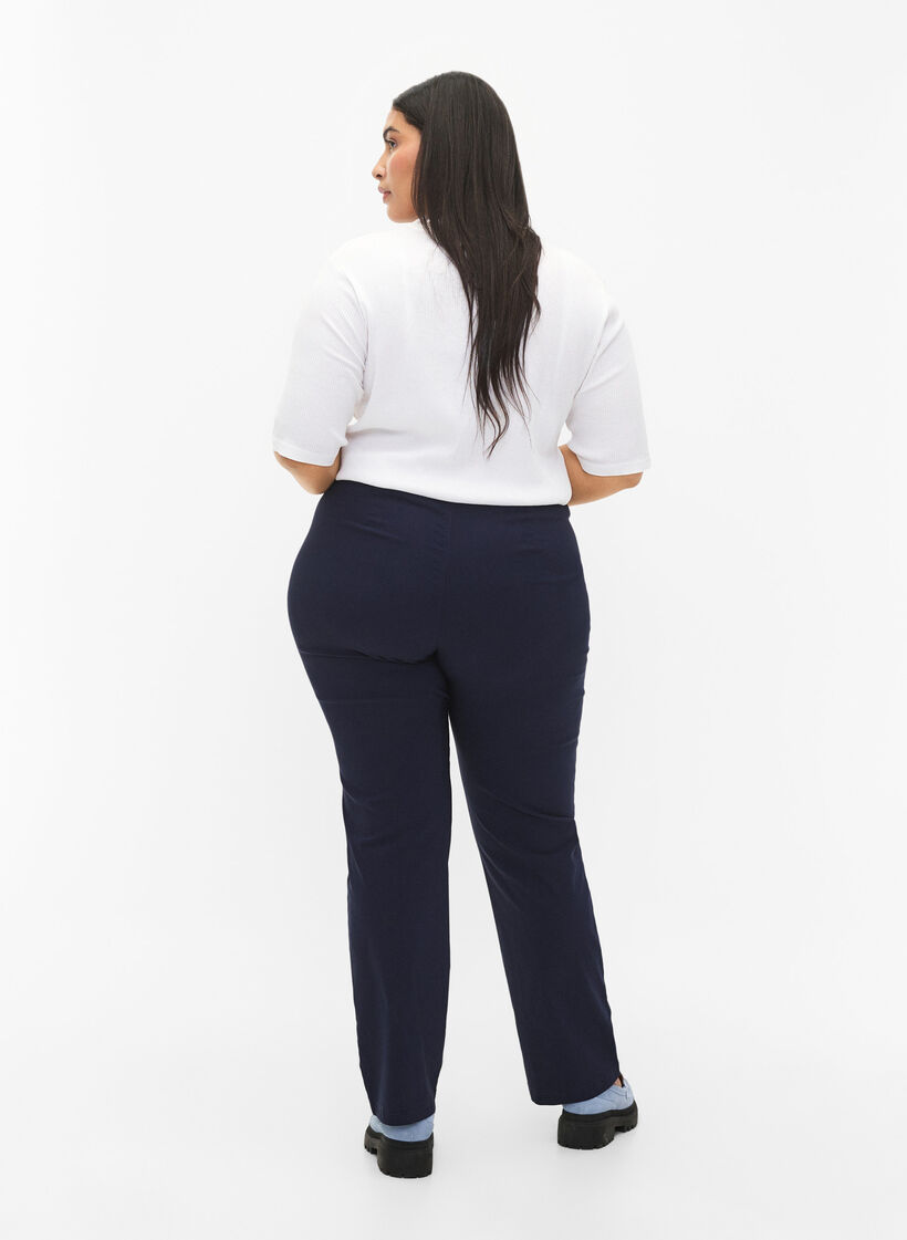 Classic viscose blend trousers, Blue, Model image number 1