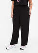 Loose viscose trousers with print, Black, Model image number 2