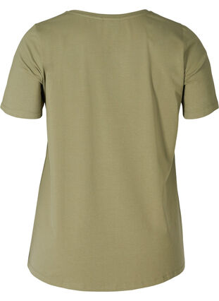 Basic t-shirt with v-neck, Deep Lichen Green, Packshot image number 1