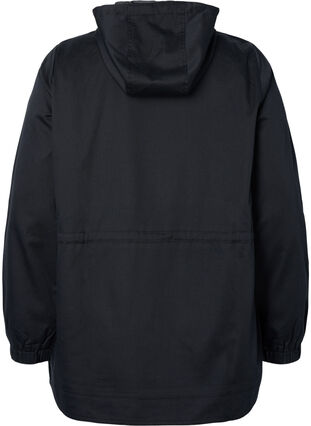 Anorak with hood and pocket, Black, Packshot image number 1