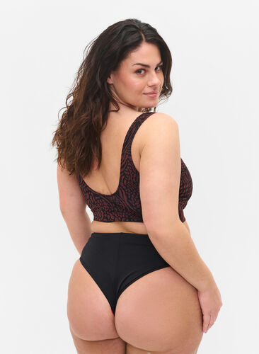 Bikini bottoms with a regular waist height, Black, Model image number 1