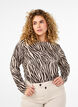 Long-sleeved blouse with zebra print, Brown, Model image number 0