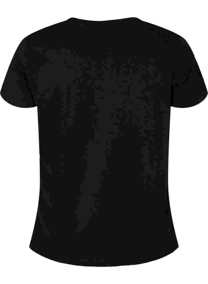Sports t-shirt with print, Black A.C.T.V, Packshot image number 1