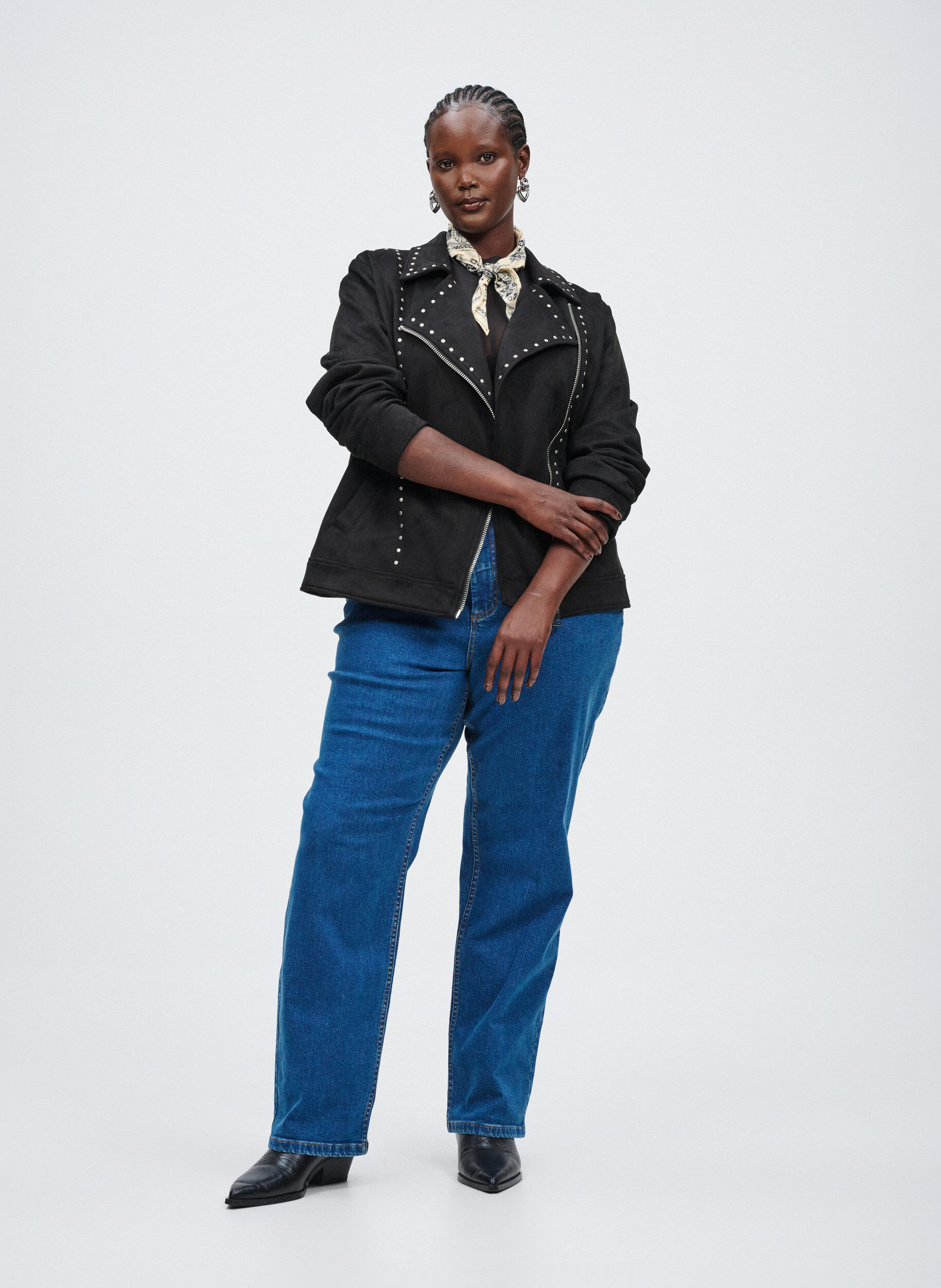 Zizzifashion High-waisted Gemma jeans with a regular fit, Blue, Image image number 0