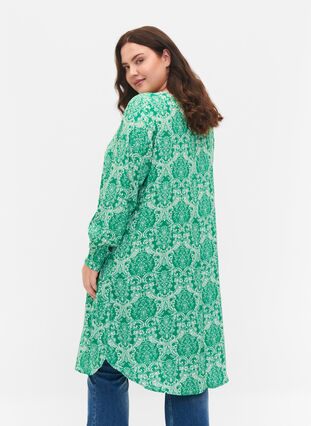 Printed viscose dress, Jolly Green Oriental, Model image number 1