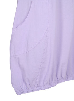 Short sleeve cotton dress, Lavender, Packshot image number 3