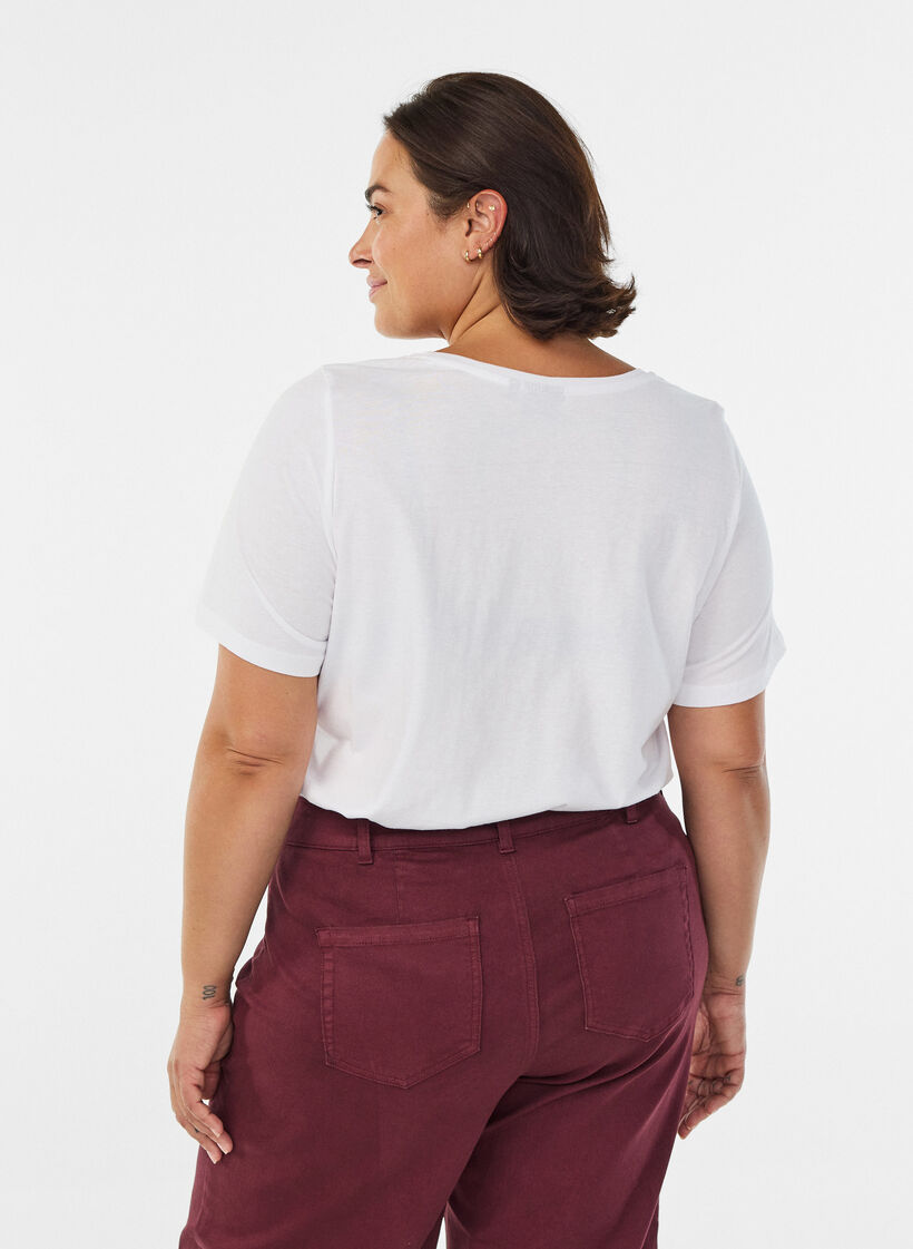 T-shirt with motif, White, Model image number 2