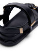 Leather sandal with braided straps and wide fit, Black, Packshot image number 4