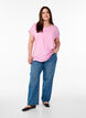 Short-sleeved t-shirt in a cotton blend, Pink, Model image number 1