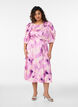 Short-sleeved party dress with tie-belt, Purple, Model image number 0