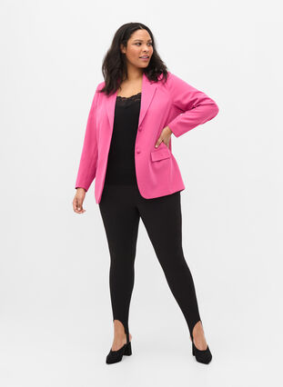 Blazer with button fastening and pockets, Fuchsia Rose, Model image number 2