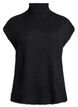 Sleeveless knitted vest with turtleneck, Black, Packshot image number 0