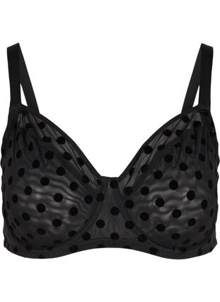 Figa bra with underwire and polka dots, Black, Packshot image number 0