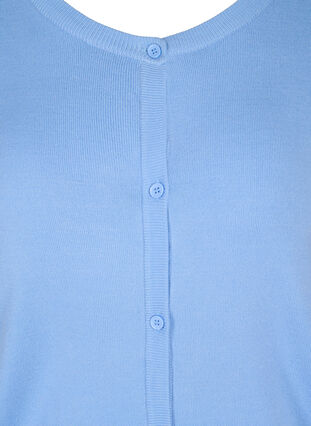 Knitted viscose blend cardigan, Chambray Blue, Packshot image number 2