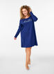 Long-sleeved nightgown in organic cotton, Blue, Model image number 1