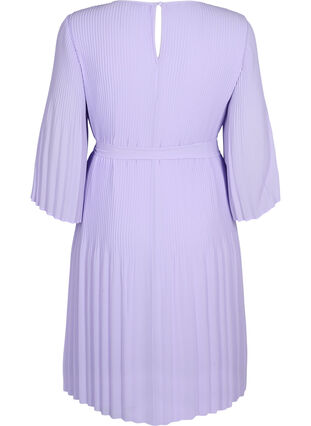 Pleated dress with 3/4 sleeves, Lavender, Packshot image number 1