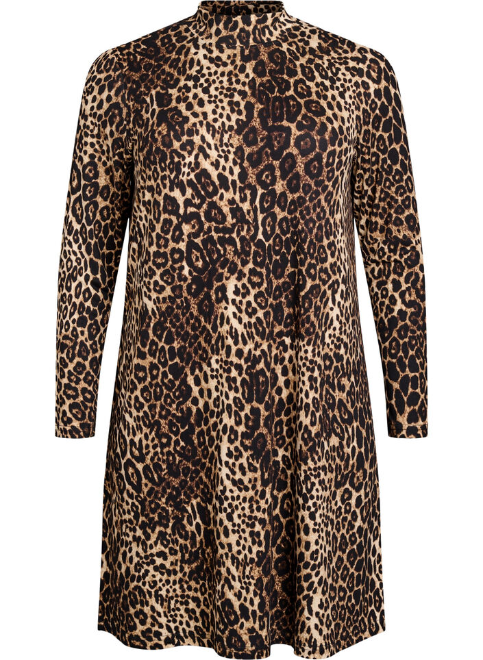 FLASH - Long sleeve dress with turtleneck, Black, Packshot image number 0