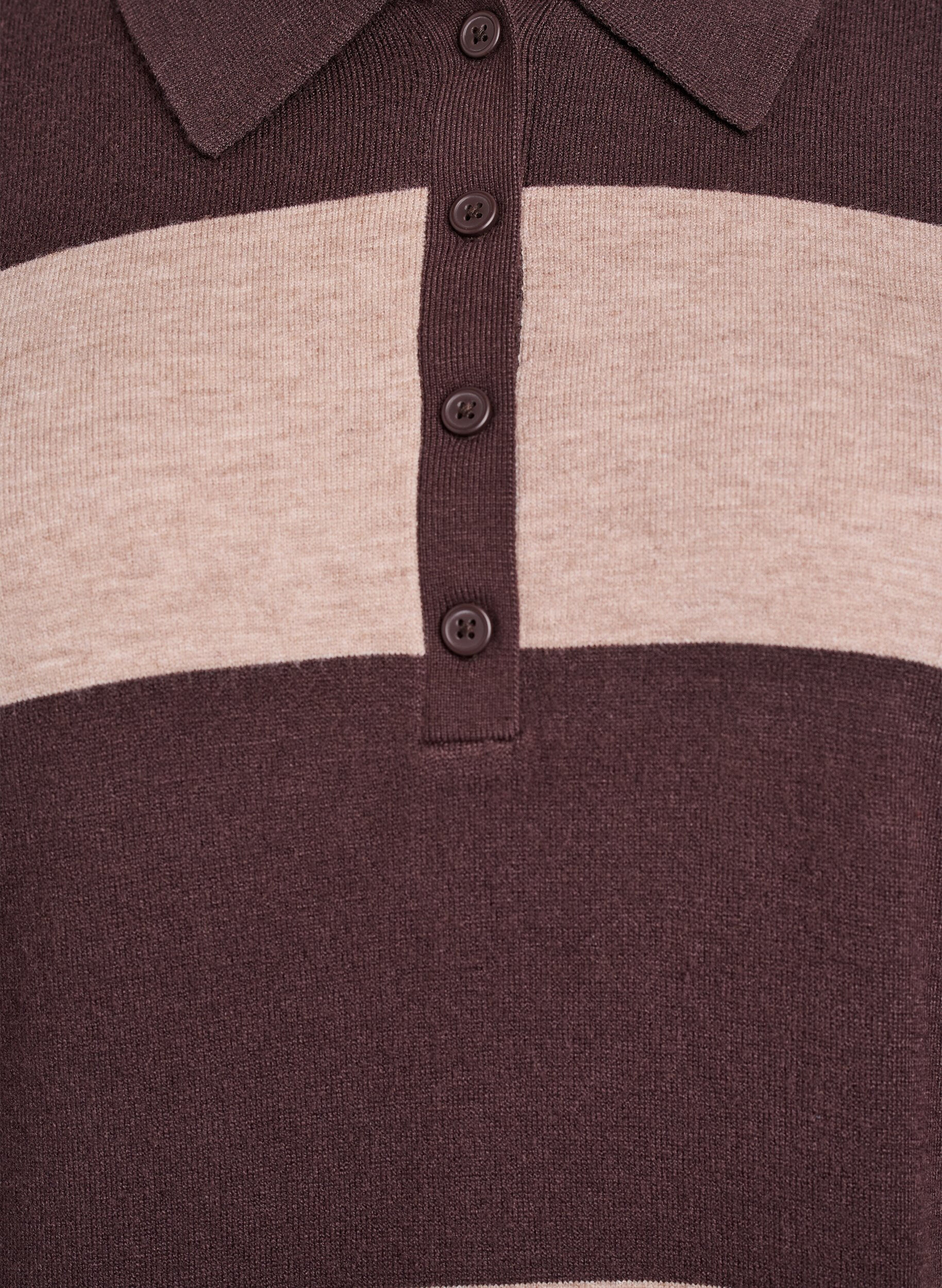 Zizzifashion Knit blouse with collar, Brown, Packshot image number 2
