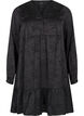 Short satin dress with tone-on-tone pattern, Black, Packshot image number 0