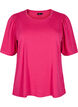 T-shirt with glitter and short puff sleeves, Pink, Packshot image number 0