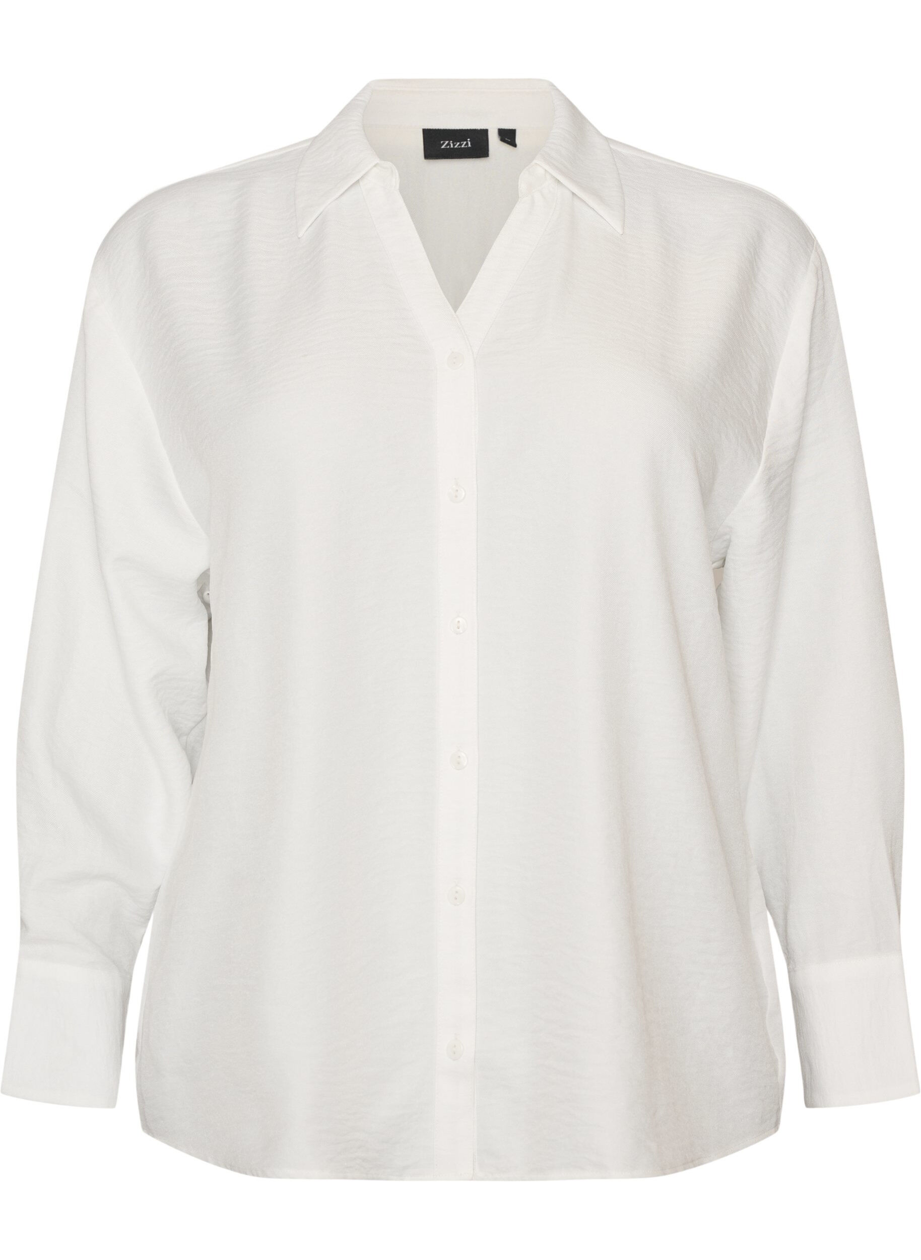ZizzifashionLoose shirt with V-neck, White, Packshot image number 0