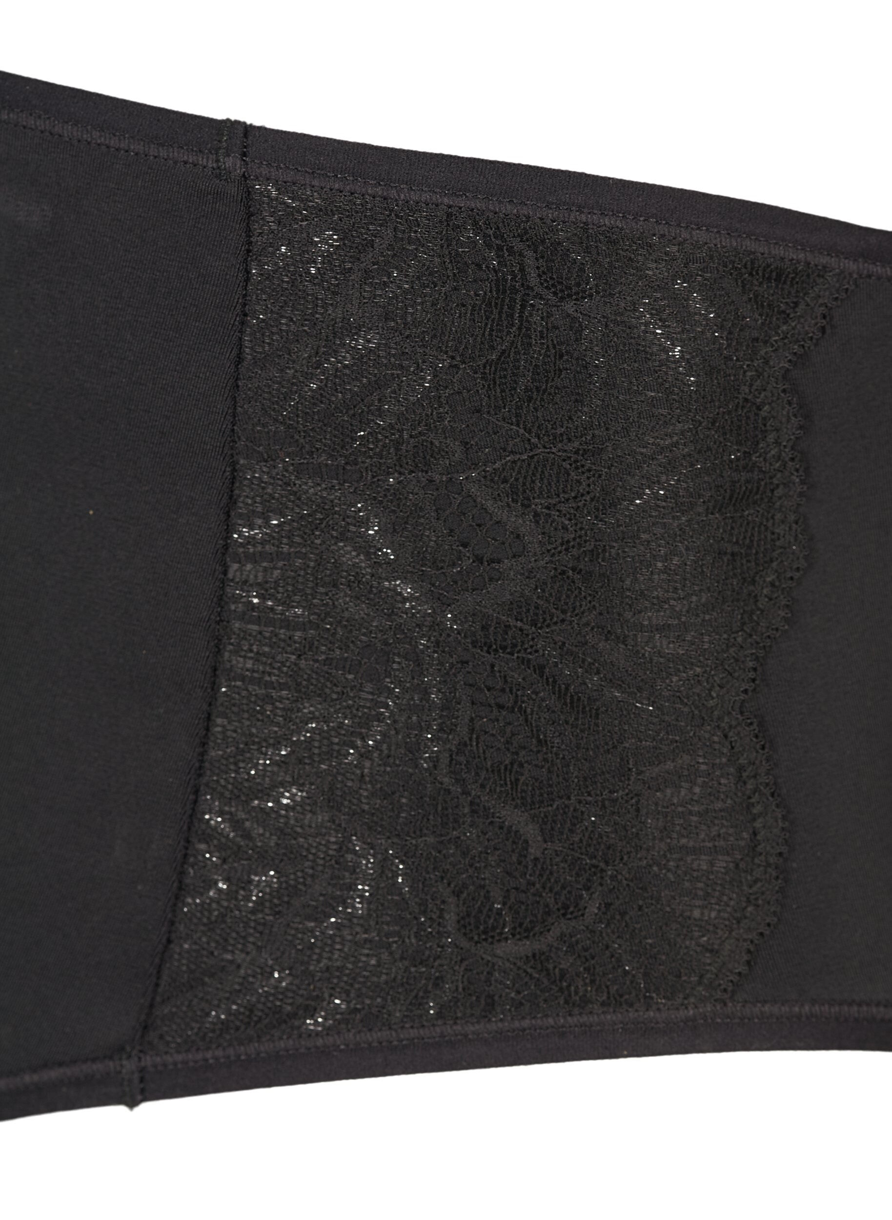 Zizzifashion2-pack panties with regular waist, Black, Packshot image number 2