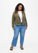 Biker jacket in faux suede, Dusty Olive, Model image number 2