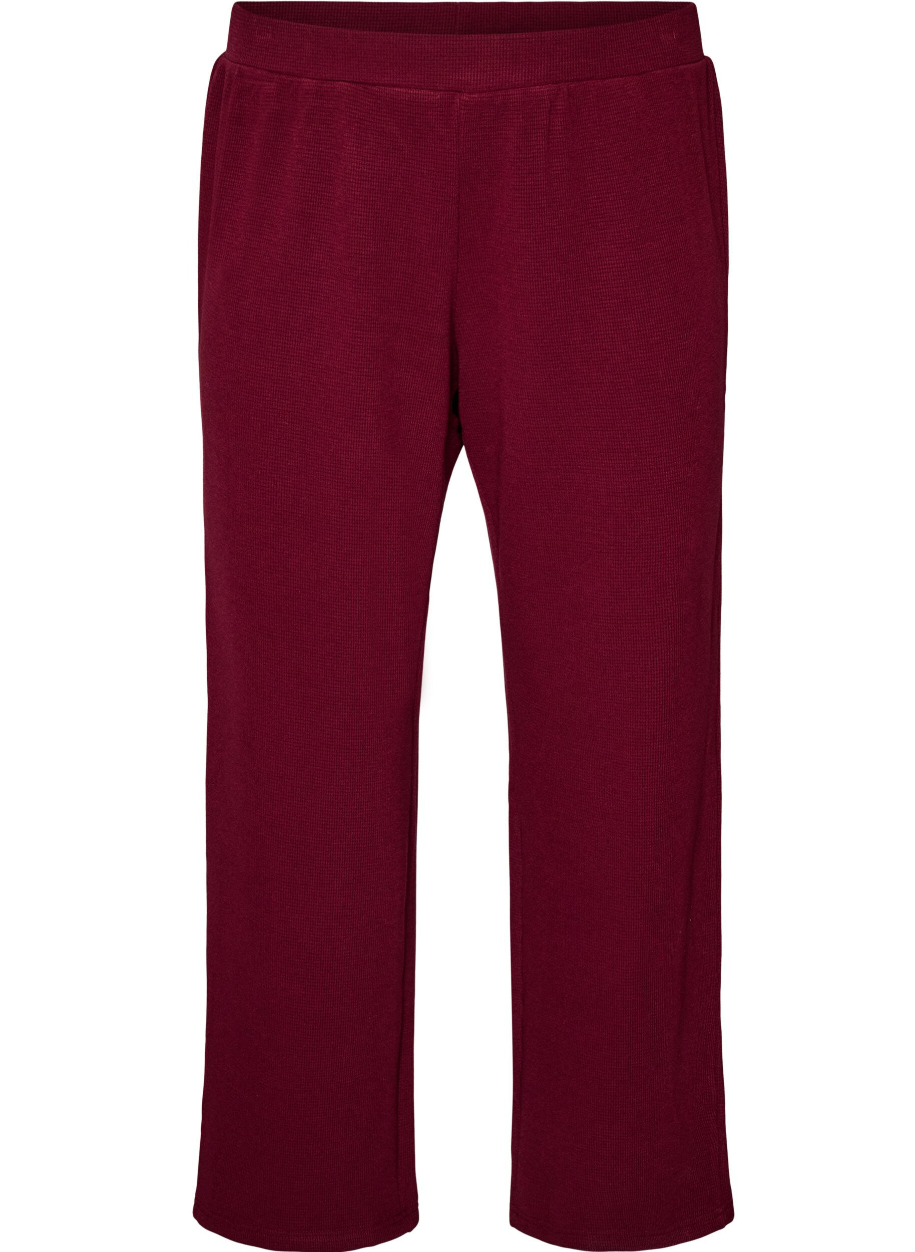 ZizzifashionLoose trousers with texture and a high waist, Red, Packshot image number 0