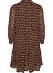 Dress with all-over print and a ruffle layer, Brown, Packshot image number 1