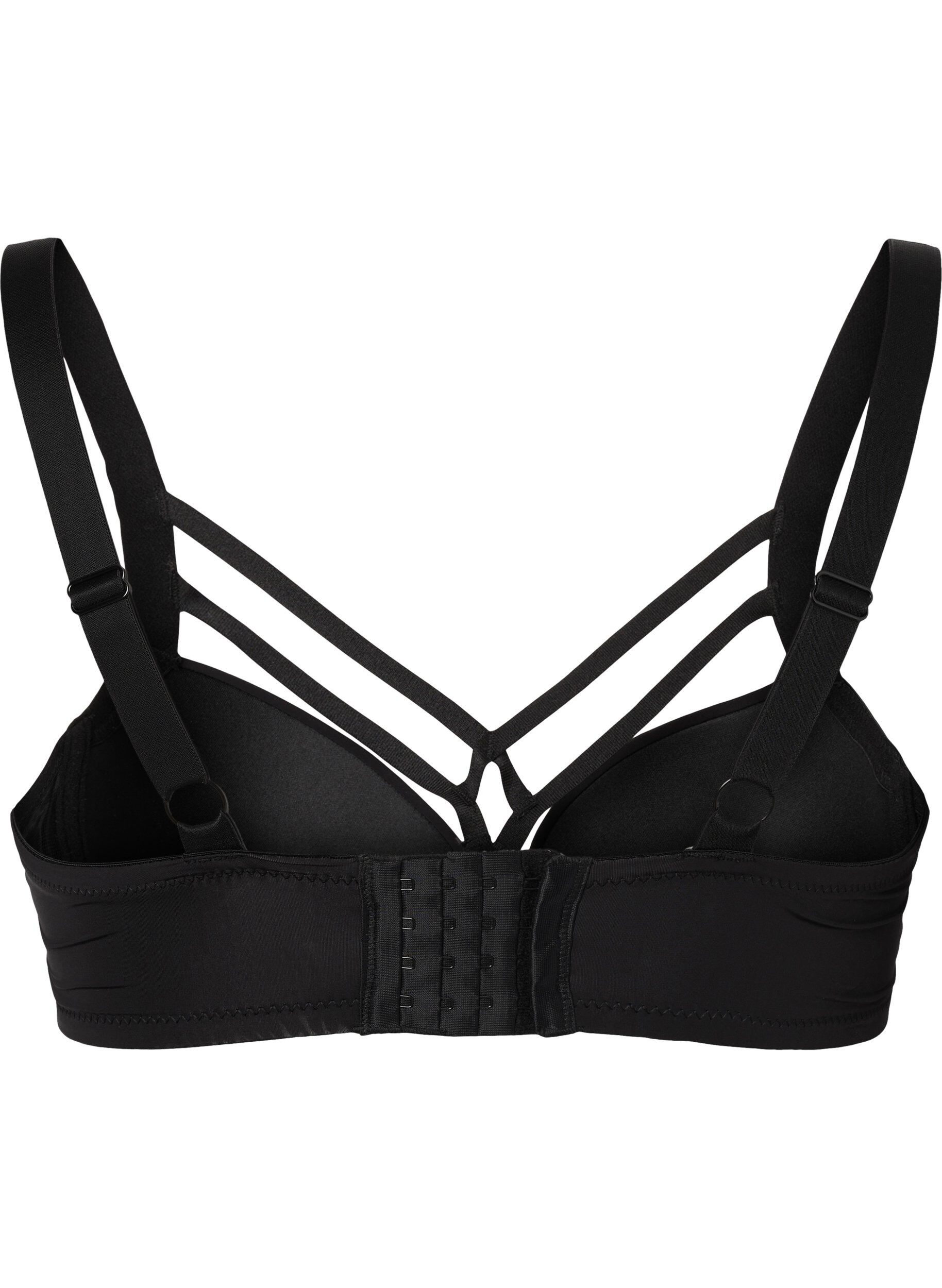 Zizzifashion Moulded bra with string detail, Black, Packshot image number 1