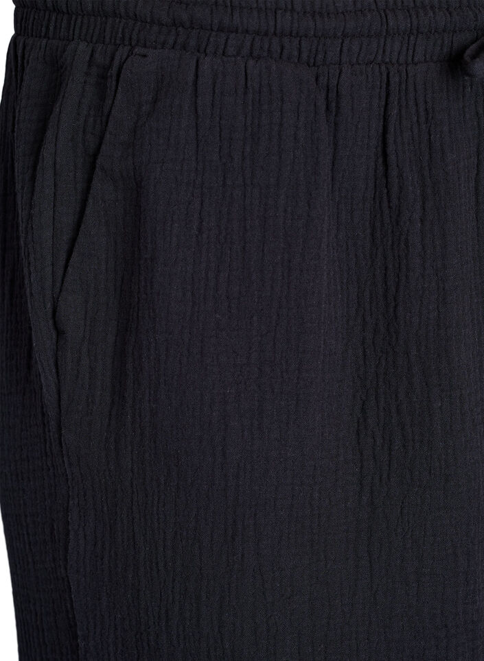 Culotte trousers with a high waist, Black, Packshot image number 2