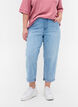 7/8 jeans with rolled up hems and high waist, Light Blue, Model image number 2