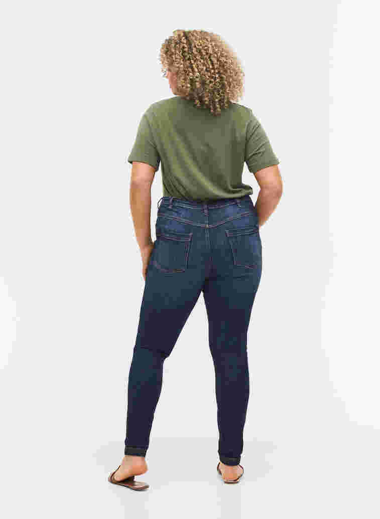 Super slim Amy jeans with high waist, Dark blue, Model