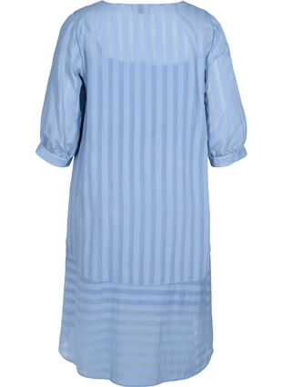 Viscose dress med 3/4 sleeves and V neck, Coronet Blue, Packshot image number 1