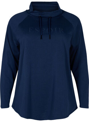 Sweatshirt with high collar, Navy Blazer, Packshot image number 0