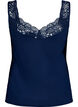 Viscose top with lace trim, Blue, Packshot image number 1